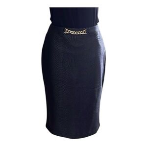 Marc New York Black Snake Print Full Control Waistband Pencil Skirt Size XS